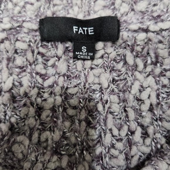 FATE Women's Clairina Textured Pullover Scoop Purple Gray Sweater Size S - Picture 6 of 6